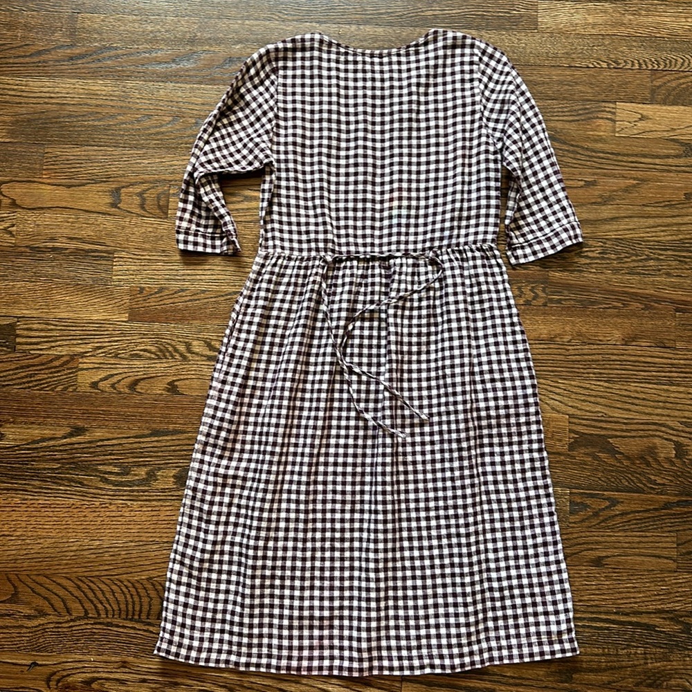 Pyne & Smith Thistle Check No 19 Boatneck Linen Dress XS - Picture 5 of 6